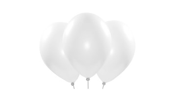 Bild von Latexballone rund  33cm gefüllt mit Helium, weiss