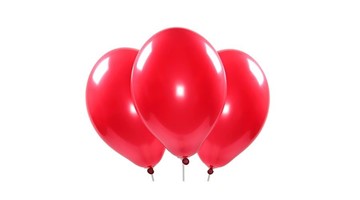 Bild von Latexballone rund  33cm gefüllt mit Helium, rot