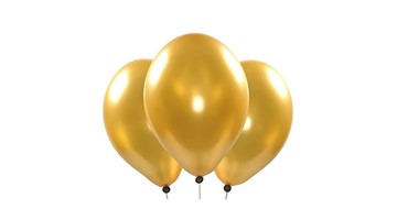 Bild von Latexballone rund  33cm gefüllt mit Helium, gold metallic