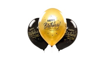 Bild von Latexballone Bouquet Happy Birthday Metallic, 3 Stück