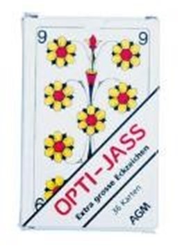 Bild von OPTI-Jasskarten mit EXTRA Grossen zahlen in Kartonfaltschachtel